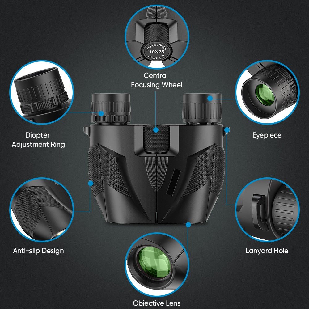 APEXEL 10x25 High Powered Zoom Mini Binoculars
