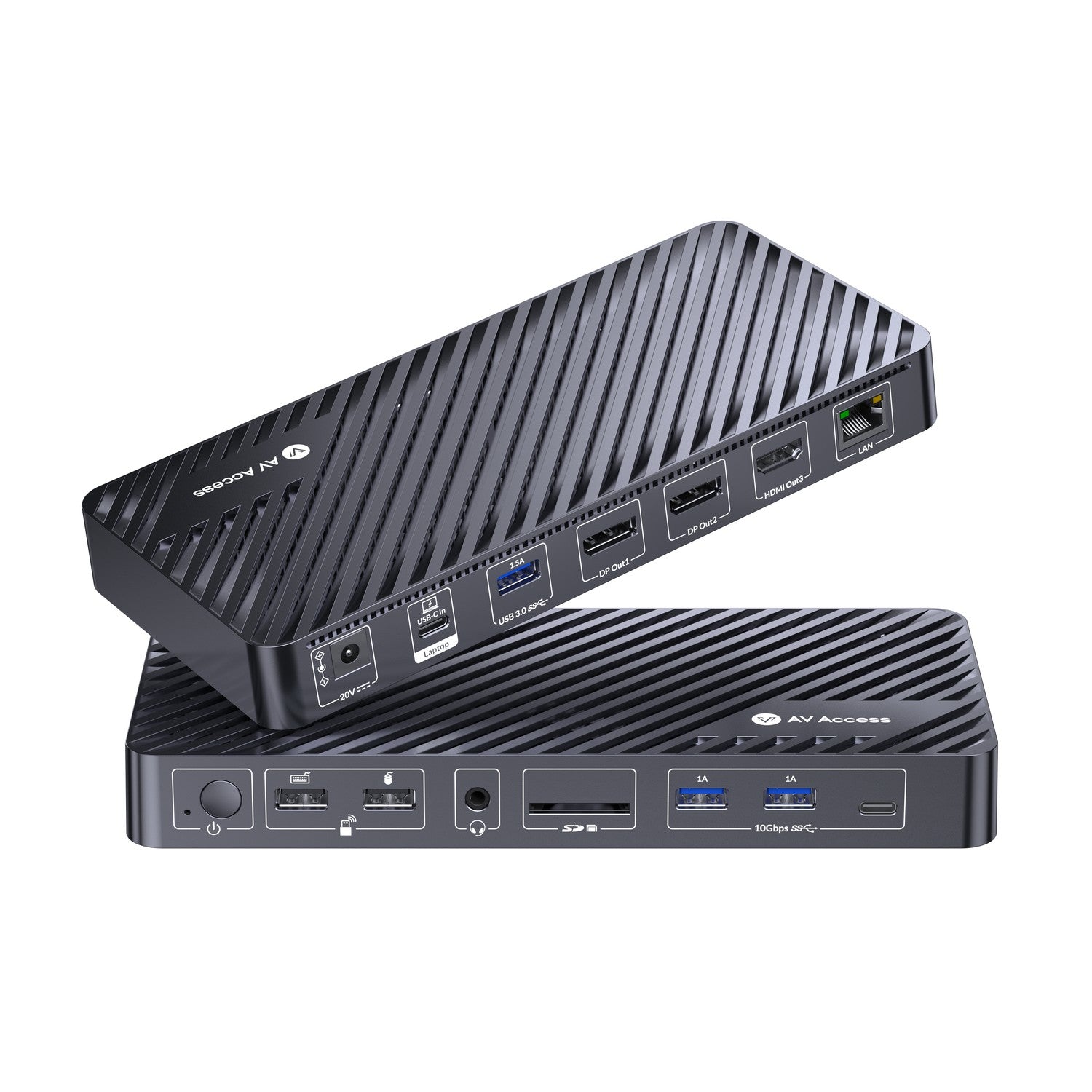AV Access KD-S03 1 til 12 USB-C Dockingstation med tredobbelt skærm 2xDP 1xHDMI 4K60Hz 2K 144Hz