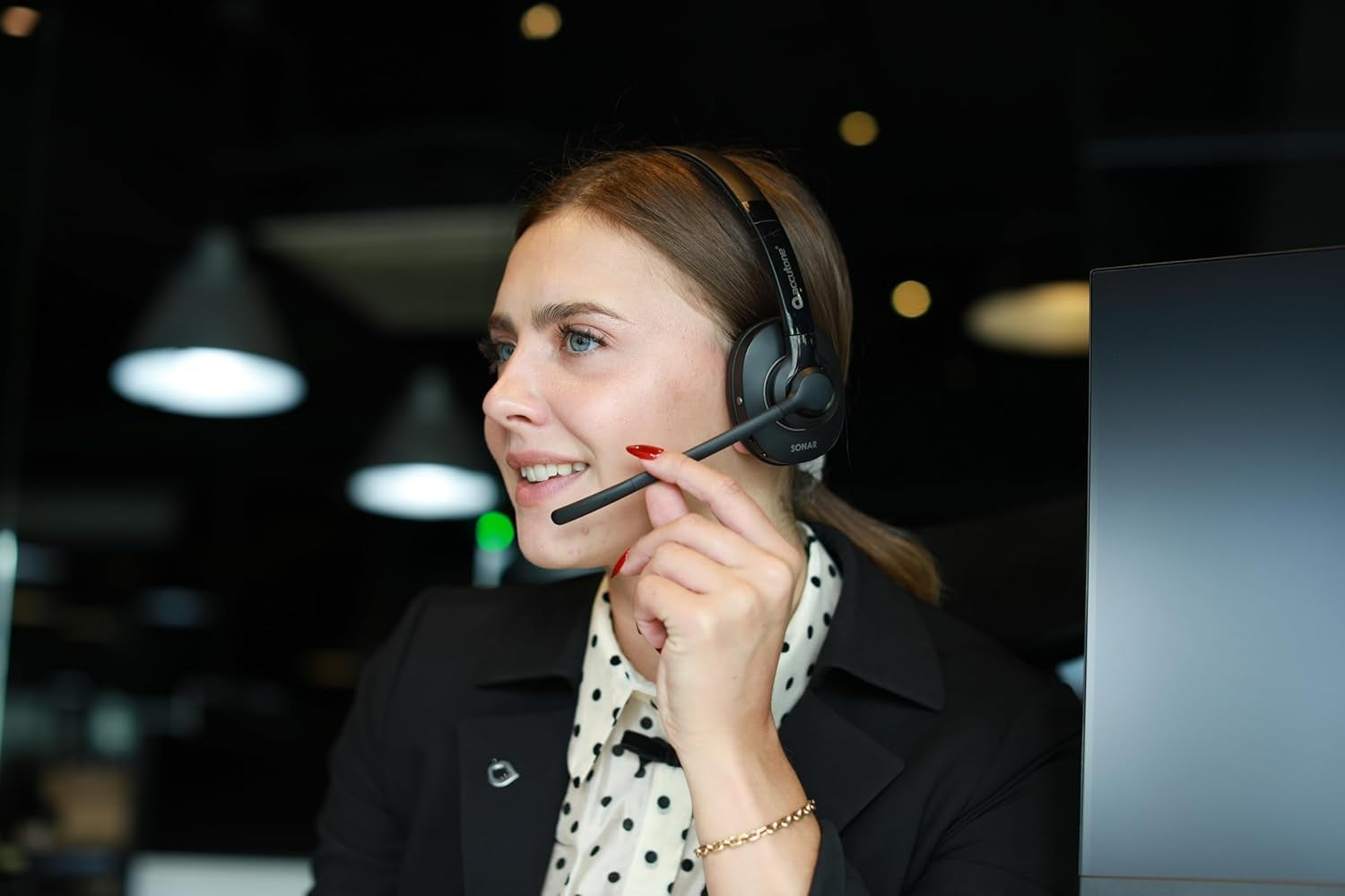 Accutone Sonar 60 Dual Bluetooth & USB Wired Headset with NC Mic, Long-Enduring Battery for PC/Mac & Cell Phones. Works with MS Teams/Skype/Zoom