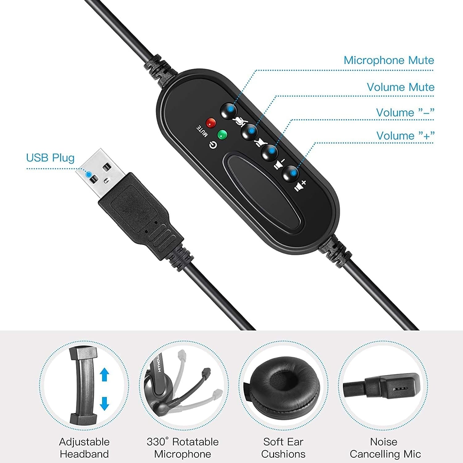 Accutone Stereo USB Headset