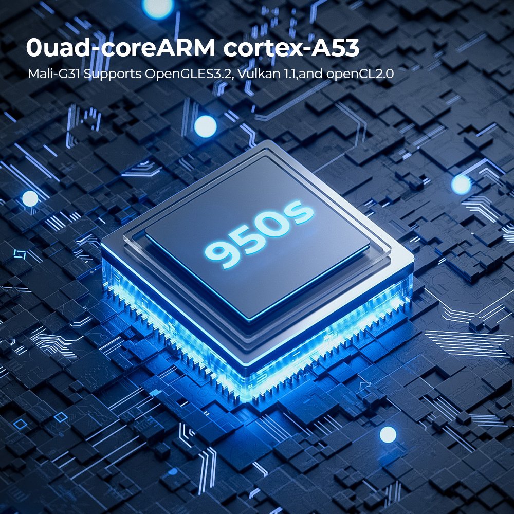 NÖRDIC Smart Projektor Android 13.0, Native 1080P, Auto Keystone, 300ANSI 4K HDR Support, Roterbar Design WiFi 6 & BT, Skærm spejling, ARC