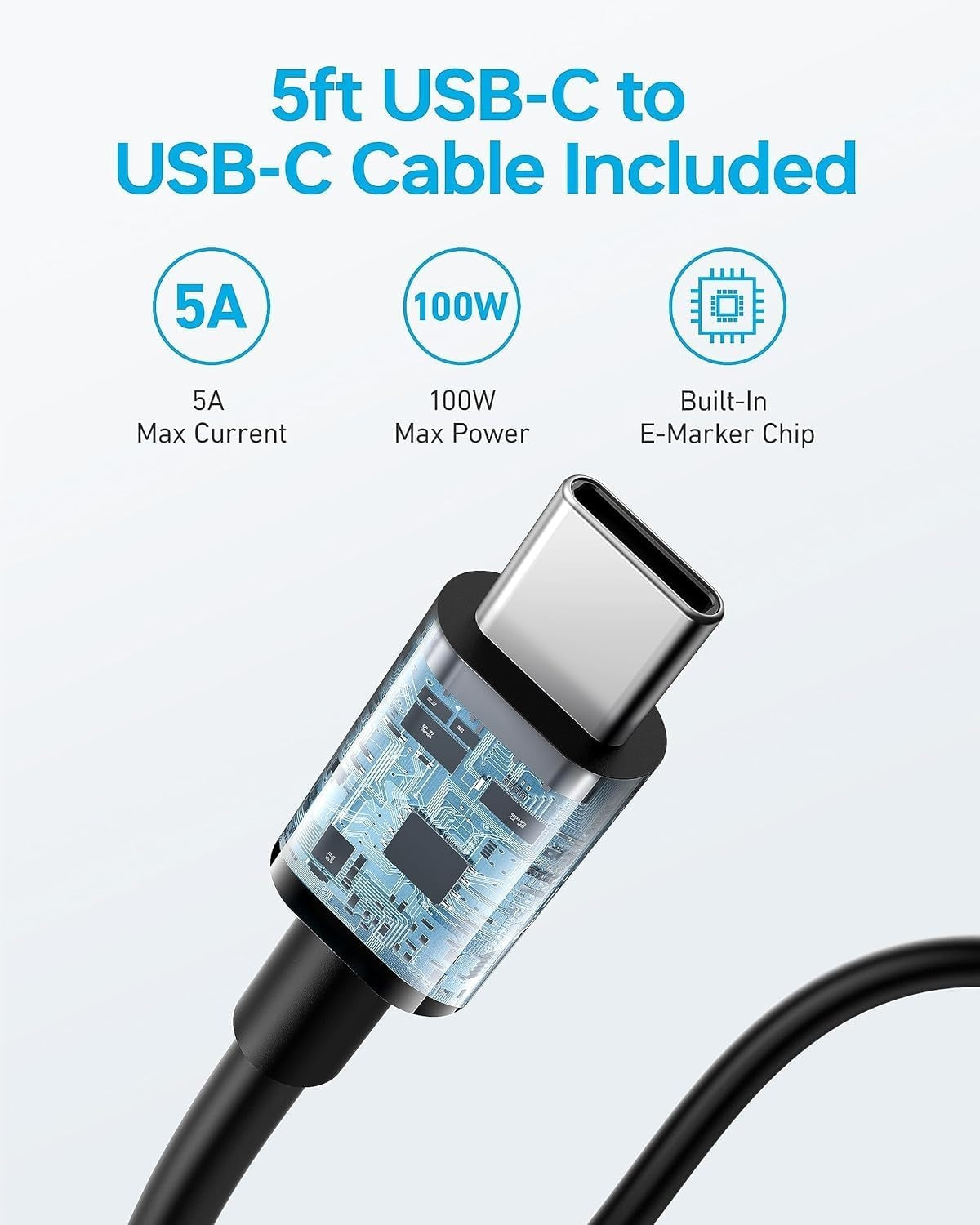 Anker 100W USB C Charger, PIQ 3.0 Compact Fast Charger
