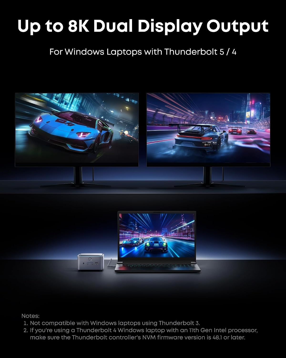 Anker Prime TB5 dockningsstation, 14 portar 140W Laddning, 120 Gbit/s max. Överföring upp till 8K-skärm för Thunderbolt 5/4-bärbara