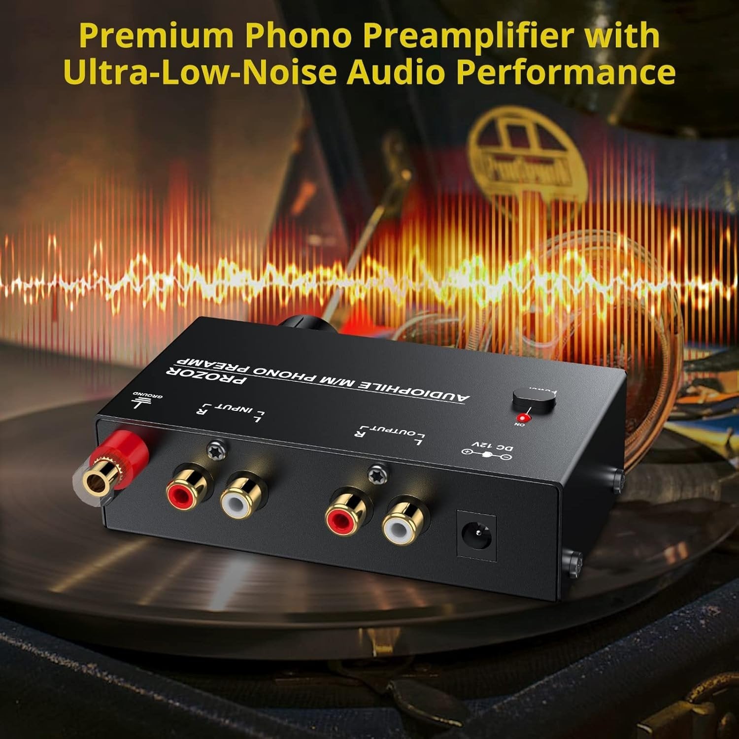 Audiophile M/M Phono preamp with Level Volume Controls 2 RCA and 3.5mm interfaces