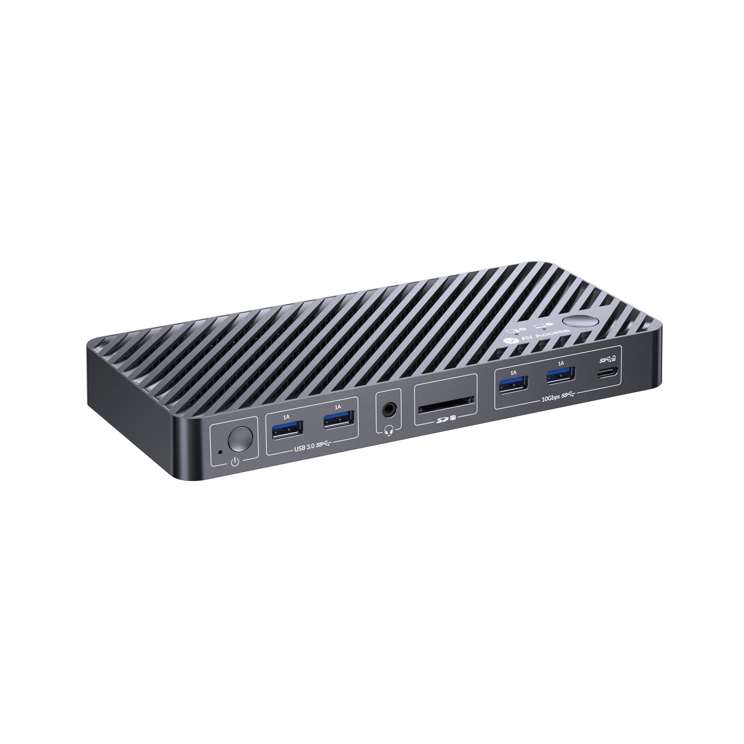 AV Access iDock B10 USB-C KVM-Switch Dockningsstation 2 til 2 for 1 Bærbar & 1 Stationær, 8K@60Hz Dobbelt Skærm, 100W Opladning, USB 3.2, 1G Ethernet