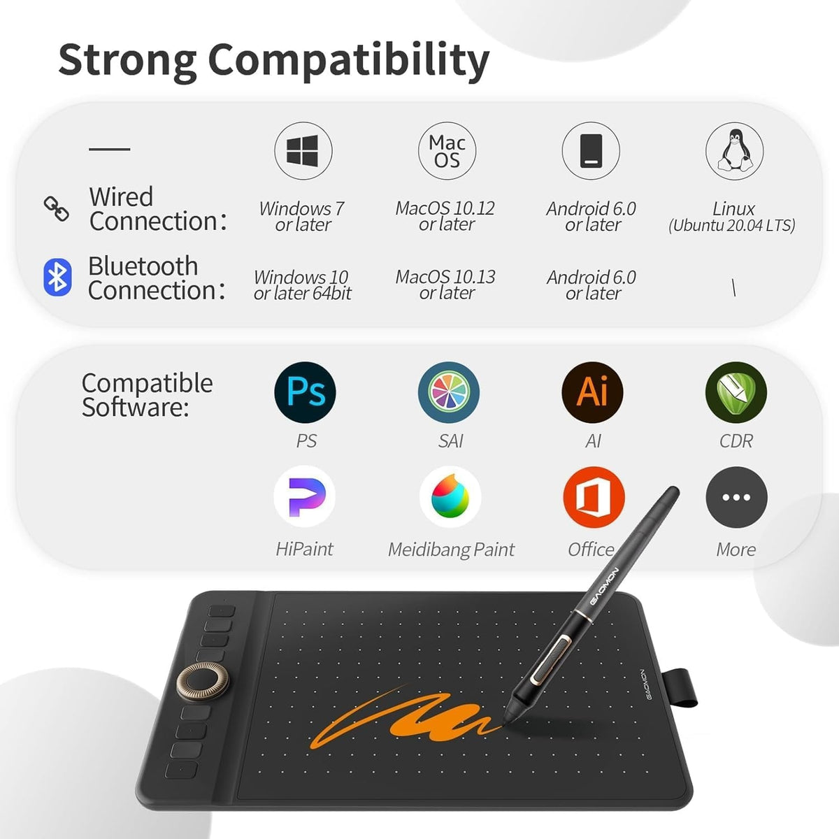 Bluetooth Graphics Tablet 8 Buttons