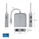 Cable Matters 1 til 5 dockingstation 1xDP 4K60Hz, 1xRJ45 Ethernet 2xUSB-A 1xUSB-C PD 60W Fungerer med Chromebook-certificeret