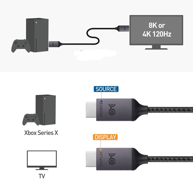 Cable Matters certificeret Ultra High Speed HDMI2.1 aktiv AOC fiberoptisk kabel 15m 8K 4K 60Hz 120Hz 48 Gbps Dynamic HDR eARC, VRR