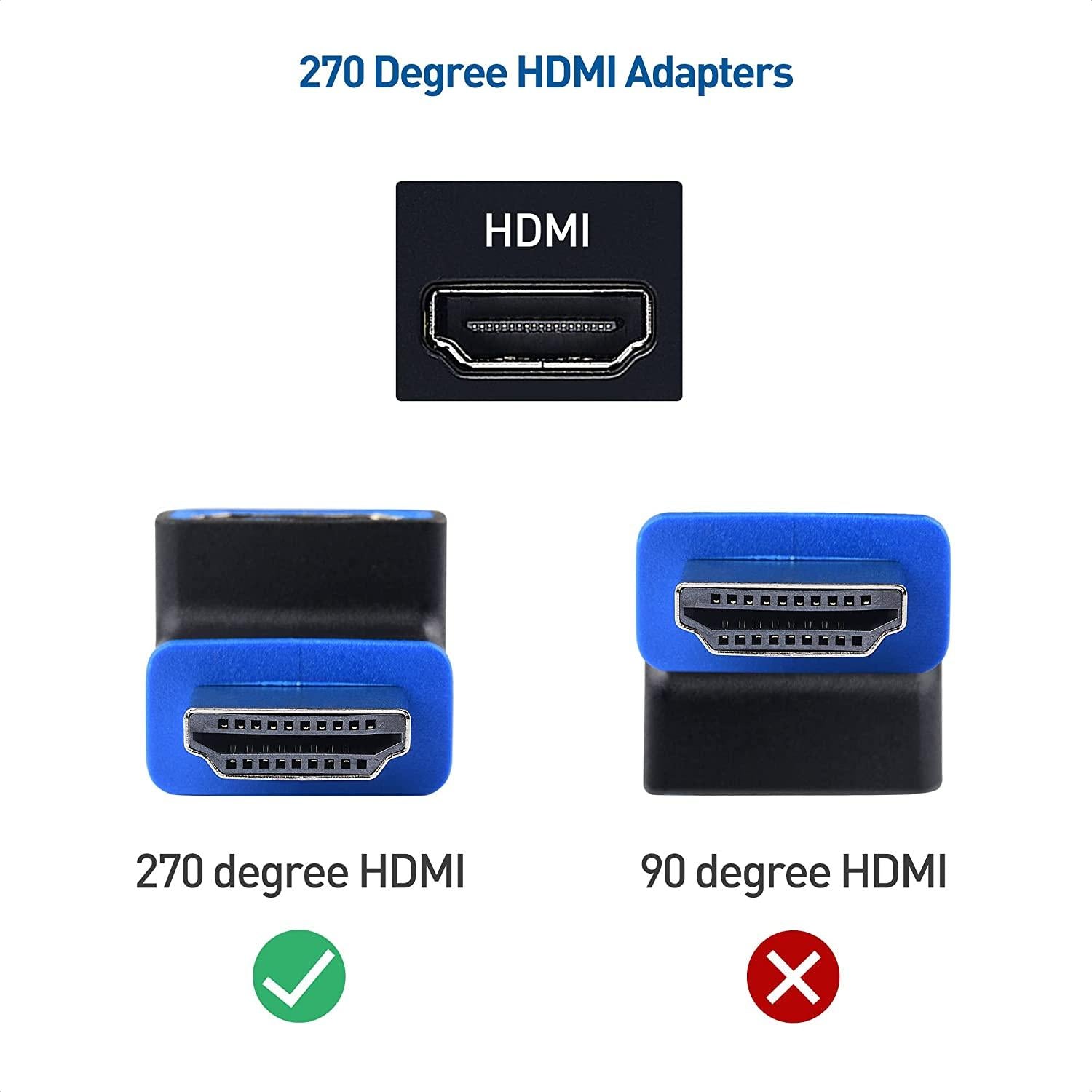 Cable Matters vinklet HDMI-adapter 8K60Hz 4K120Hz HDR 2-pak