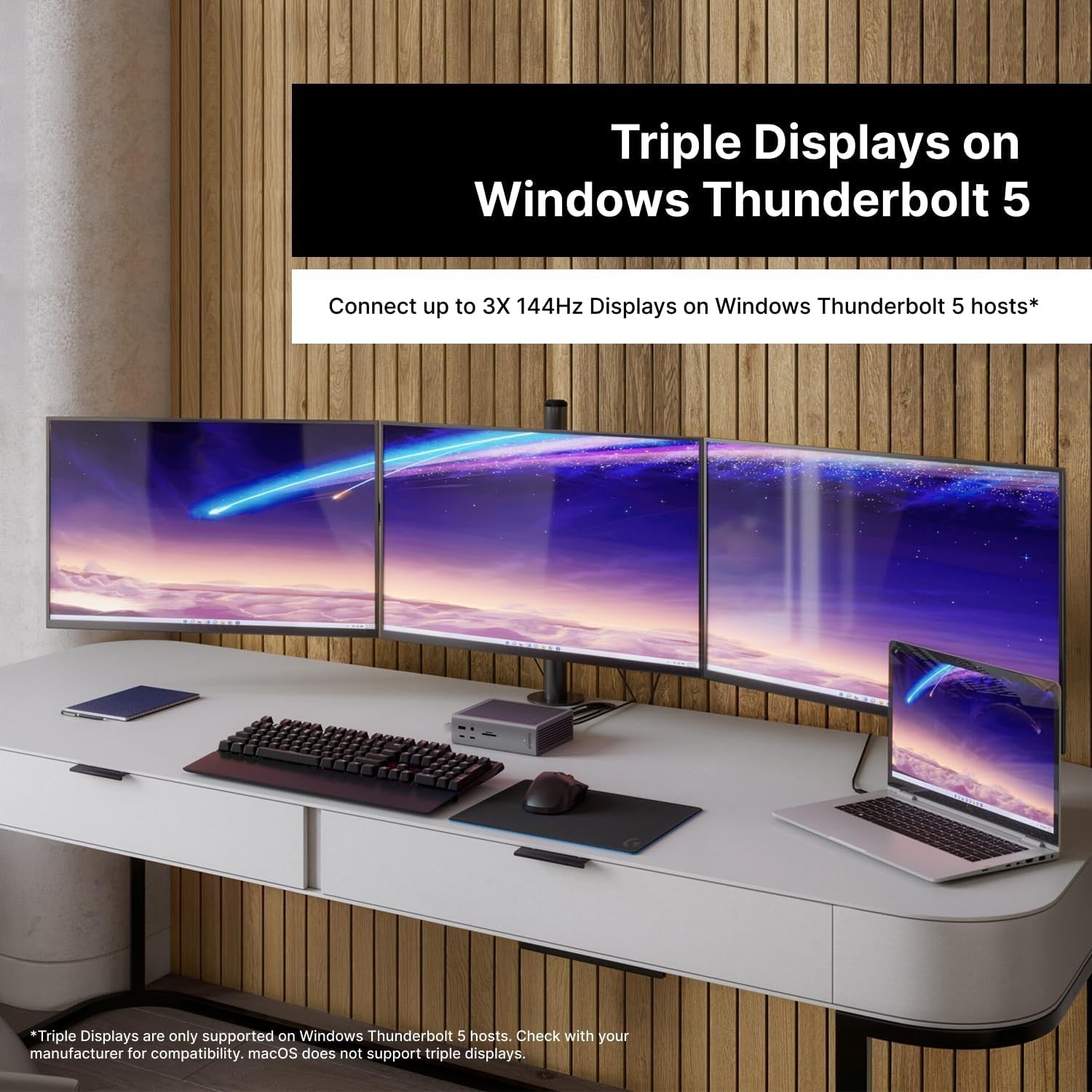 CalDigit TS5 Plus - 20 Porte Thunderbolt 5 Dockningsstation, 140W Opladning, 3X 80Gb/s Thunderbolt 5, 10x 10Gb/s USB Porte