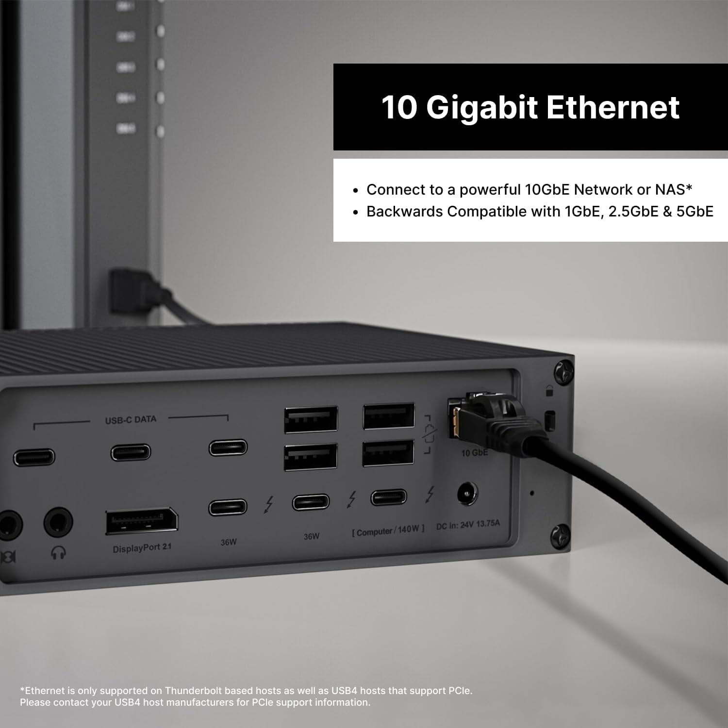 CalDigit TS5 Plus - 20 Porte Thunderbolt 5 Dockningsstation, 140W Opladning, 3X 80Gb/s Thunderbolt 5, 10x 10Gb/s USB Porte