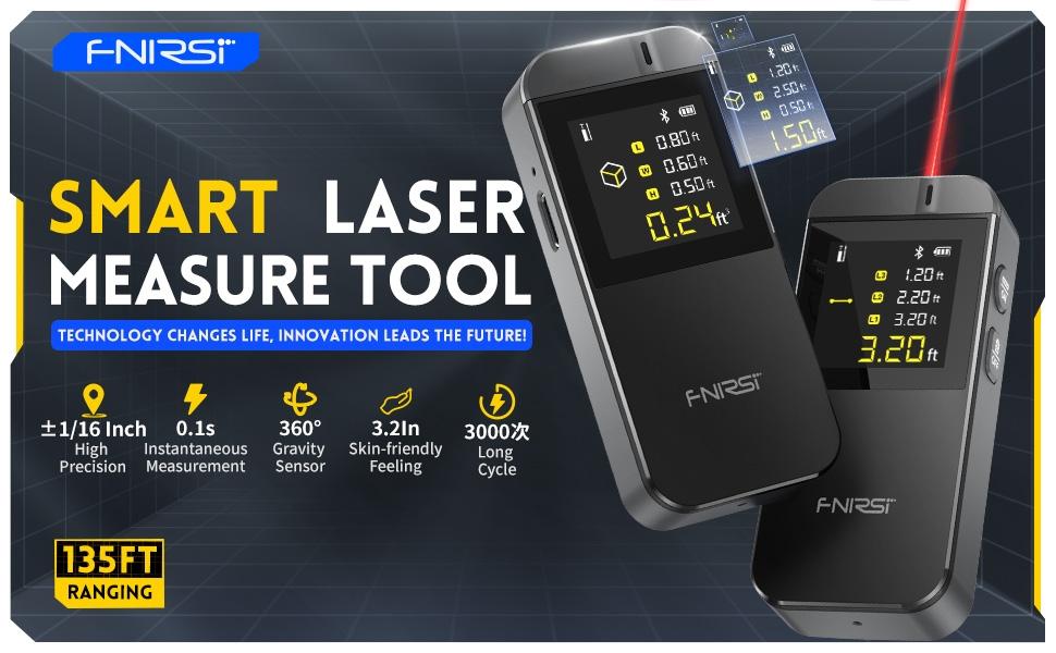FNIRSI IR40 Laser Afstandsmåler, afstandsmåler for længde, areal, volumen, pythagoras