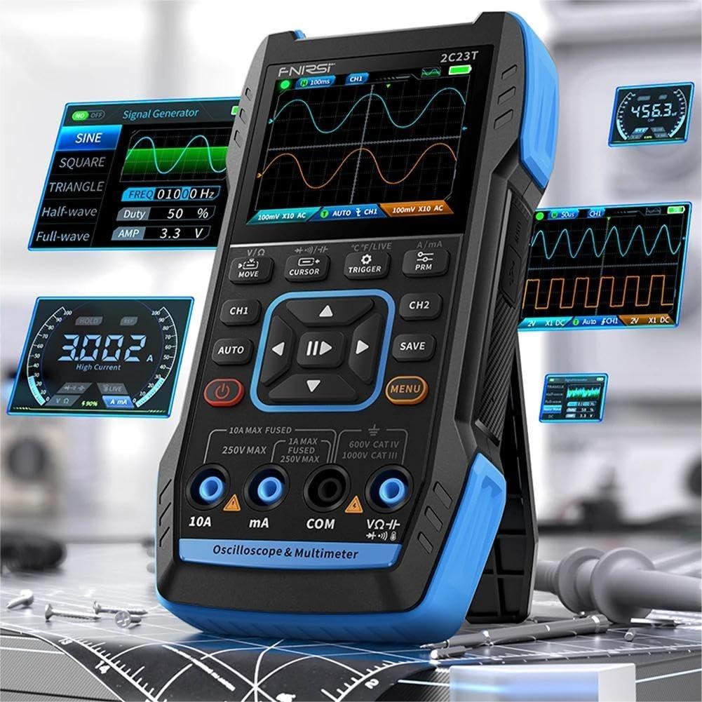 Mult Rul99 FNIRSI 2C53TH 3 i 1 oscilloskop, multimeter og signalgenerator 2,8