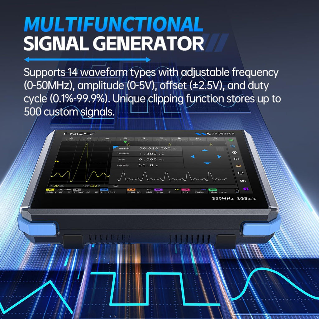 DPOS350P 4 EN 1 350MHz 1GSPS Osciloscopio de Tableta Generador DPOS350P 4 EN 1 350MHz 1GSPS Osciloscopio de Tableta Generador