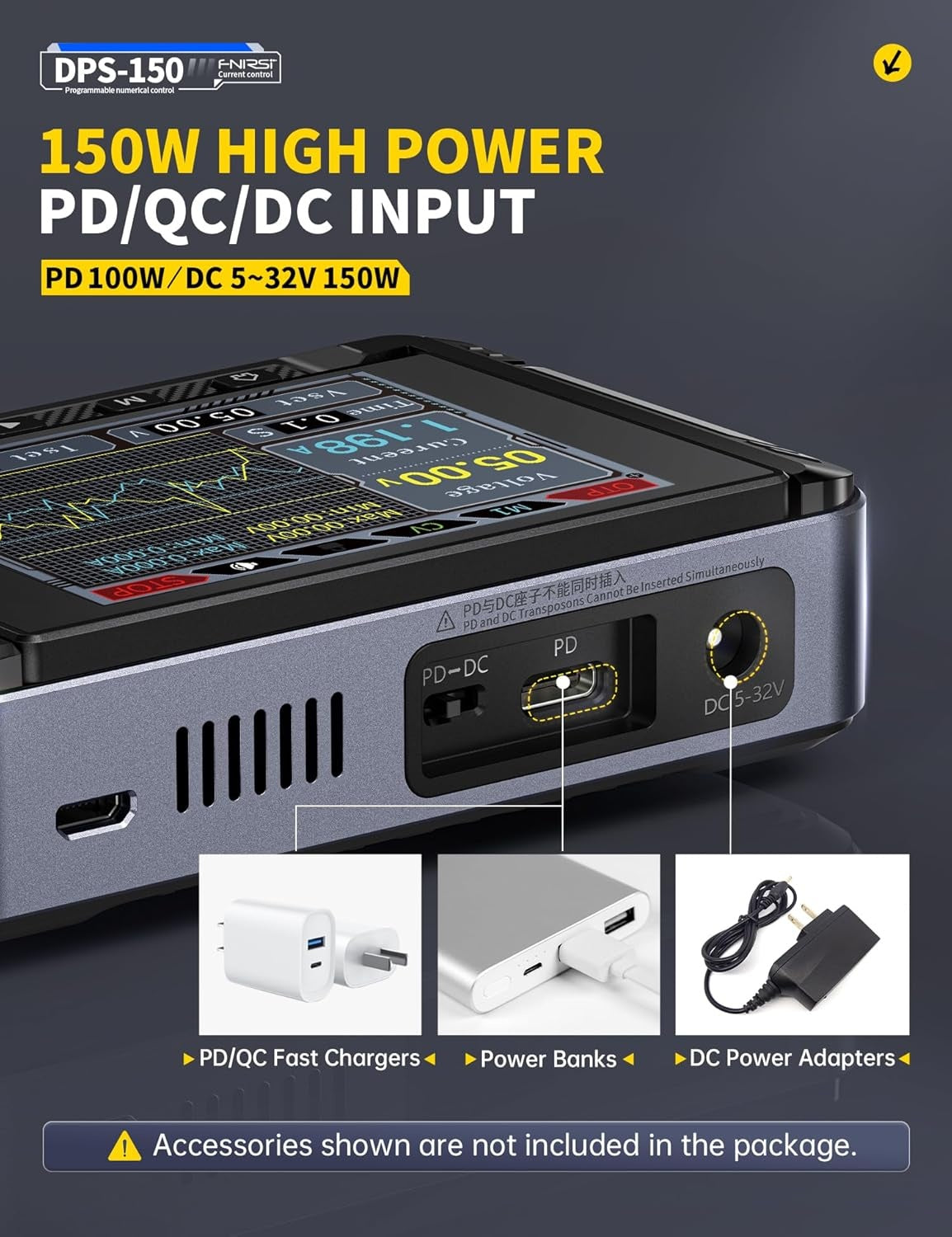 FNIRSI Mini DC justerbar CNC programmerbar reguleret switching strømforsyning