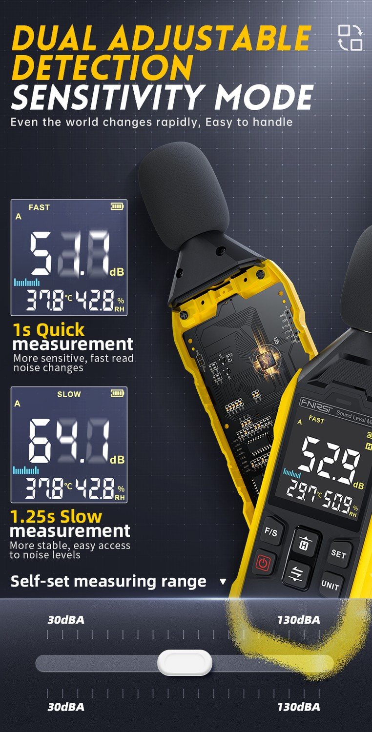 FNIRSI FDM01 Digital støj- og lydmåler 30~130dB