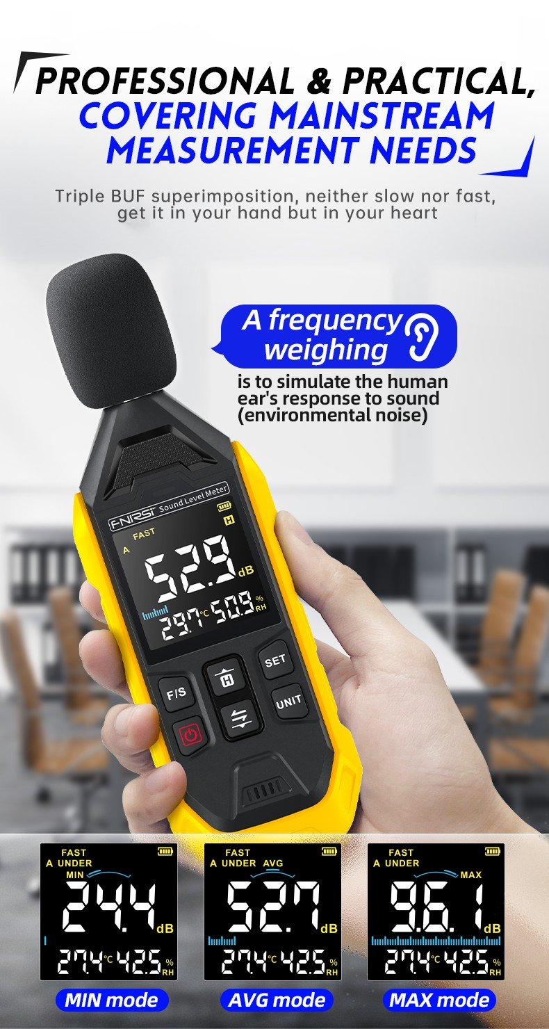 FNIRSI FDM01 Digital støj- og lydmåler 30~130dB