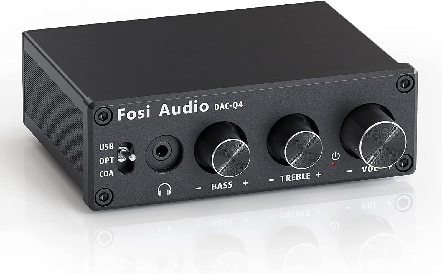 Fosi Audio Mini DAC & hovedtelefonforstærker, 24-bit/192kHz USB/optisk/koaksial til RCA/AUX