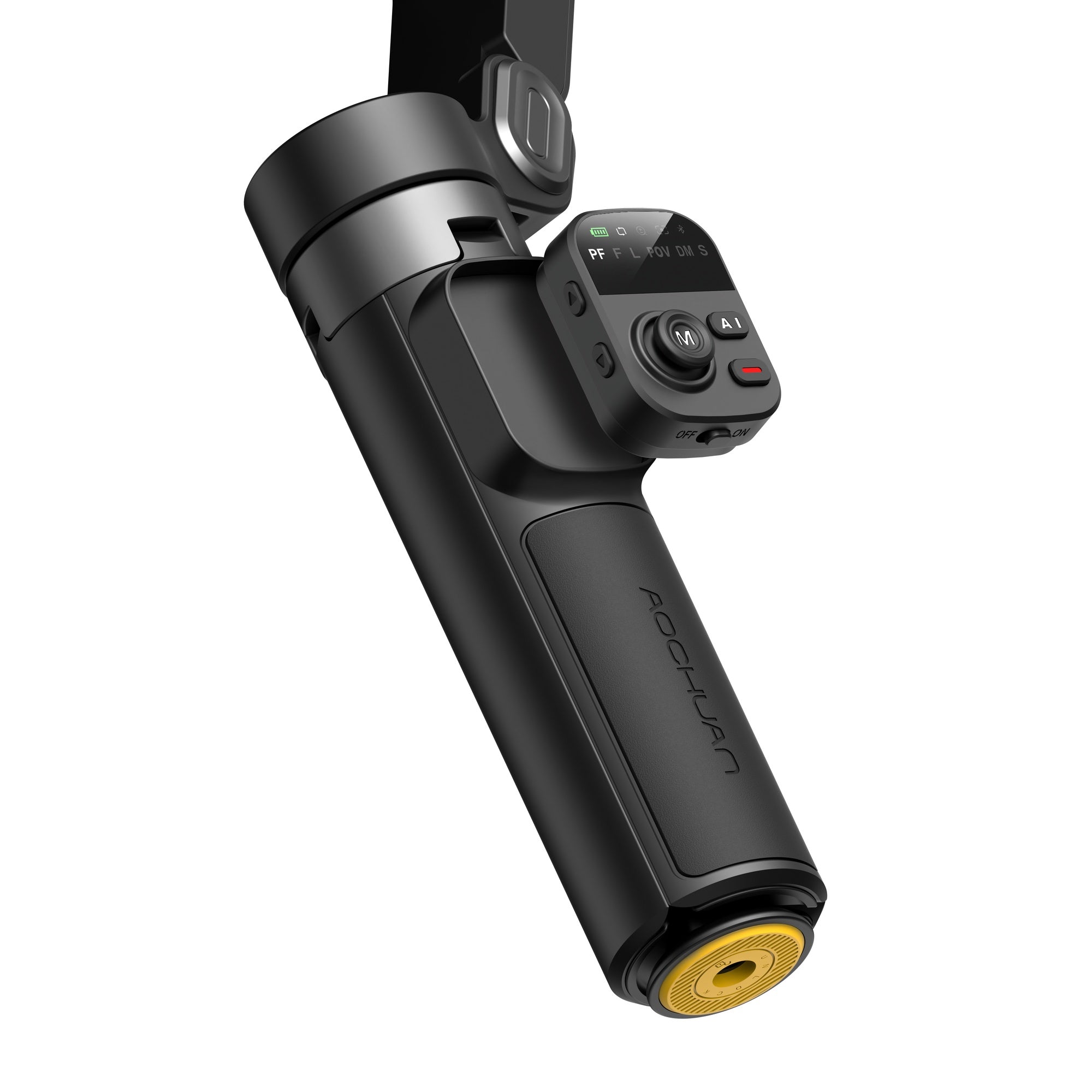 Håndholdt 3-akset anti-rystelse gimbal-stabilisator til iPhone AI-sporingsmodul med fill-light Gestusstyring og one-tap stativfrigørelse Indbygget forlængerstang
