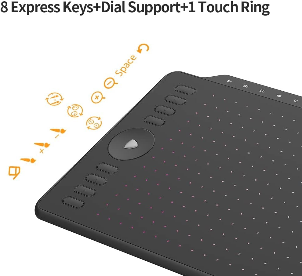 GAOMON Grafisk Tegneplade 12" med 8 genvejsknapper & 13 multimedieknapper