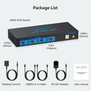 NÖRDIC KVM switch 2 til 1 HDMI til HDMI, 8K60Hz/4K120Hz, 4x USB-A