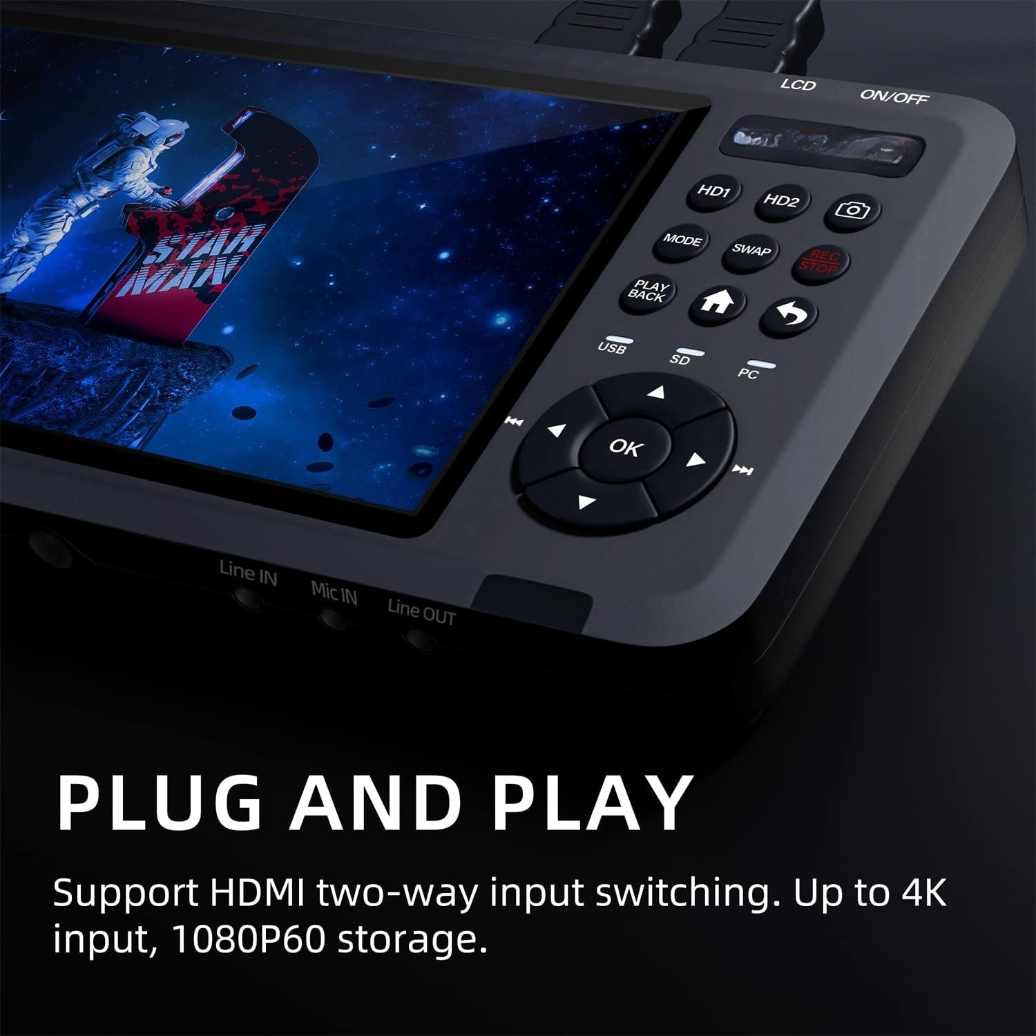 HD Video Capture Box Capture and Stream Video from HDMI, RCA, VHS, VCR, DVD, Camcorders, Hi8