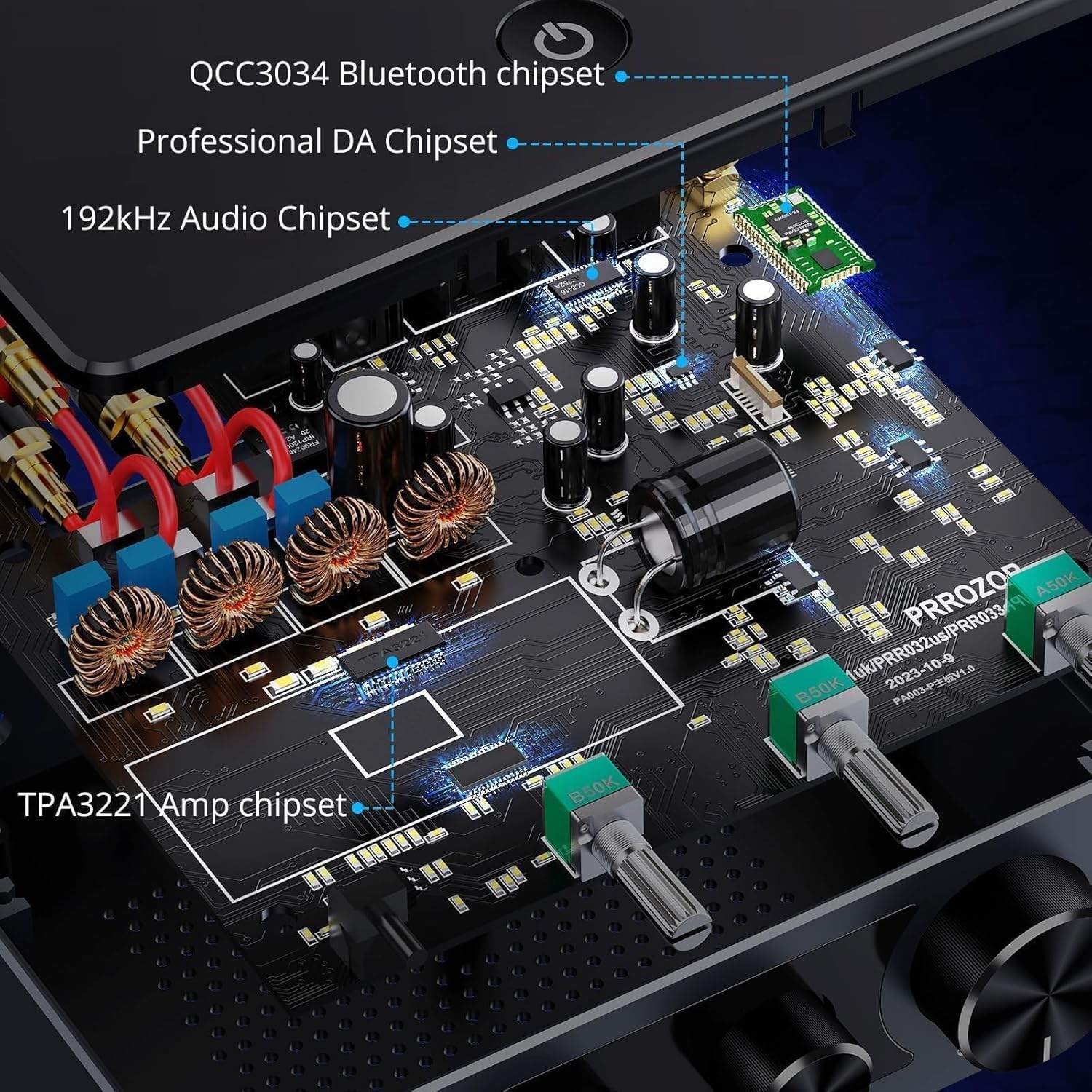 NÖRDIC Bluetooth 5.2 Hi-Fi forstærker 192khz/24Bit 2x100W