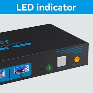 NÖRDIC KVM-switch 2 til 1 DisplayPort til DisplayPort, 8K60Hz/4K120Hz, 4x USB-A