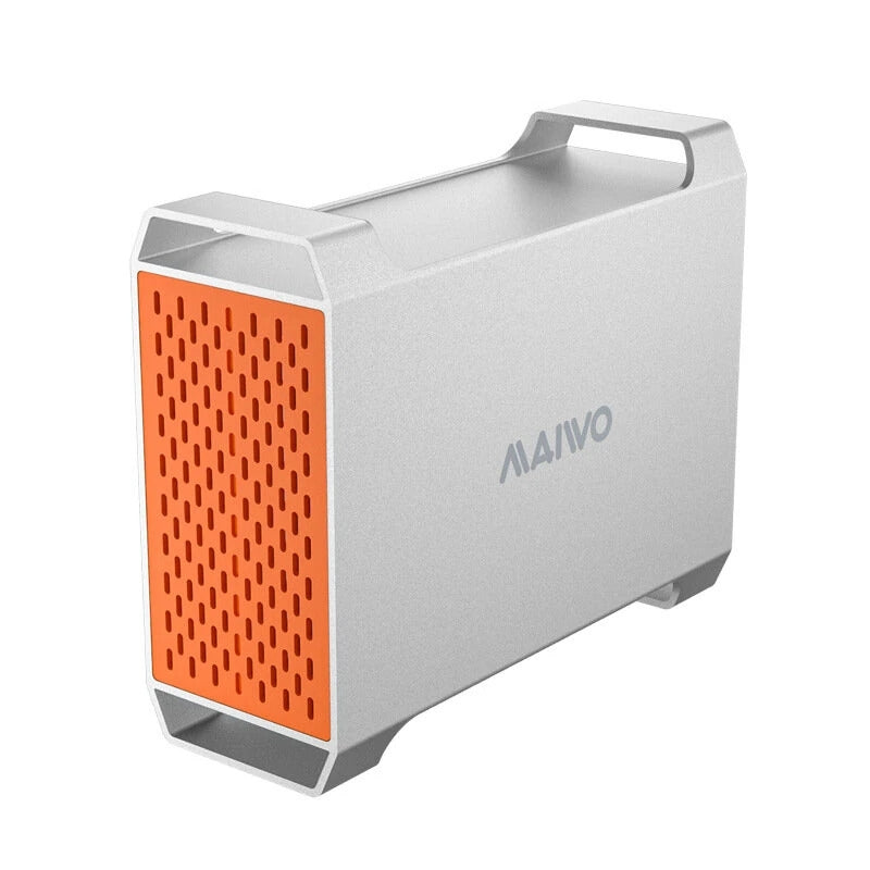 MAIWO 2-bay SATA RAID kabinet til 3,5" HDD, lynhurtig 5Gbps, RAID 1/0/JBOD, 2x30TB