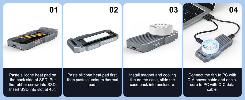 MAIWO USB4 Type-C M.2 NVMe SSD eksternt kabinet Aluminium 40 Gbps