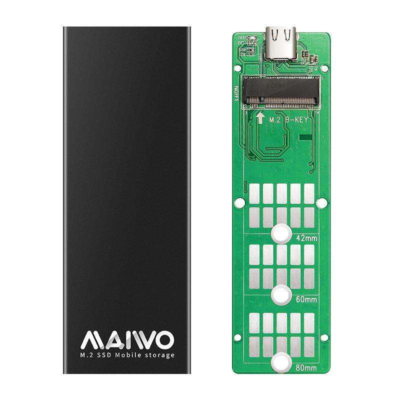 Maiwo K1688S M.2 SATA SSD til USB C GEN1 5Gbps kabinetter ekstern storage B Key og B & M-Key aluminium