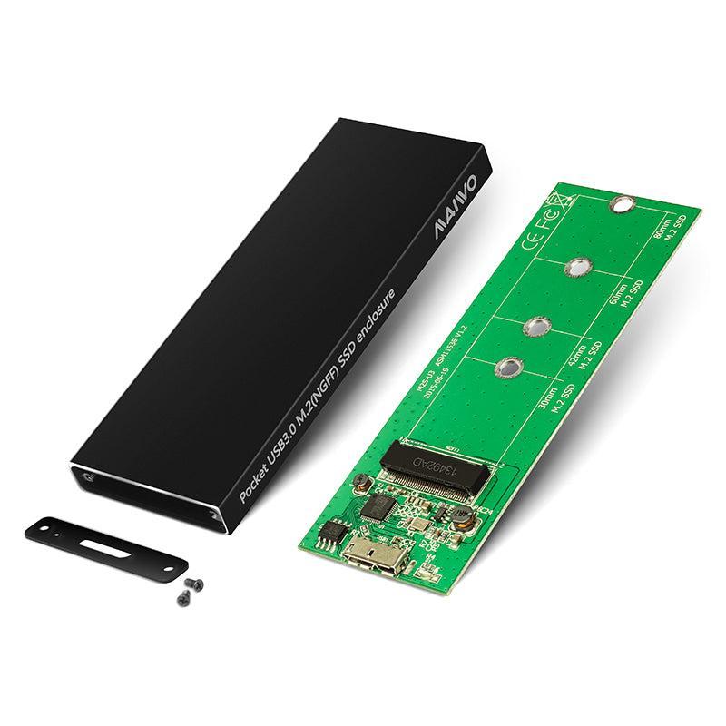 Maiwo K16N M.2 SATA SSD til USB3.1 GEN1 5Gbps Eksternt opbevaringsskab 2230-2242-2260-2280 NGFF B-nøgle og B & M-nøgle aluminium