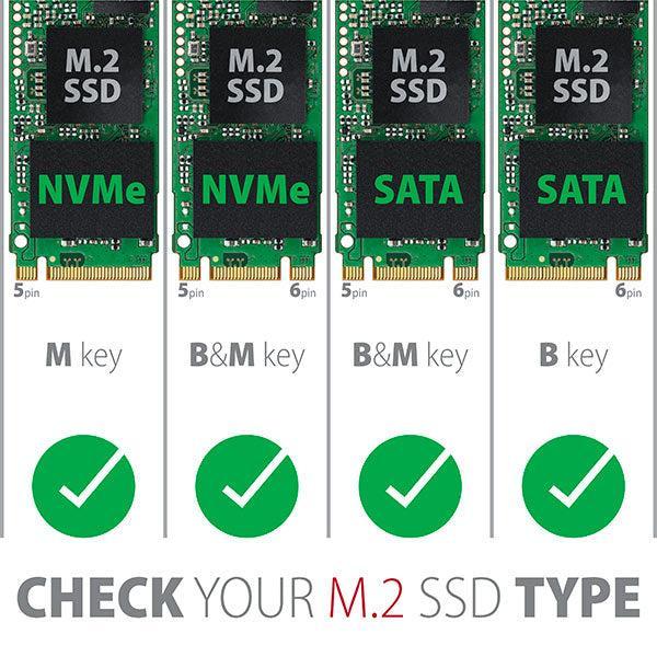 Maiwo K16N M.2 SATA SSD til USB3.1 GEN1 5Gbps Eksternt opbevaringsskab 2230-2242-2260-2280 NGFF B-nøgle og B & M-nøgle aluminium