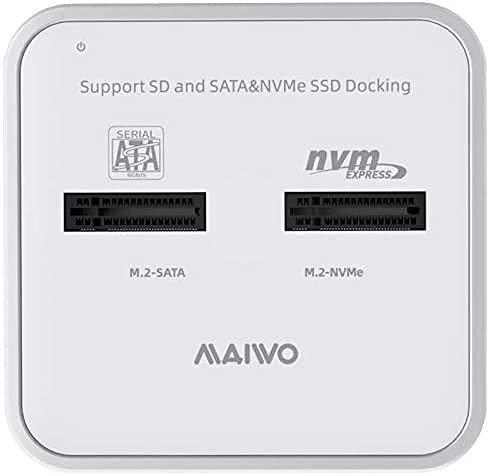 Maiwo K3016SD Docking til både SATA og NVMe M.2 SSD USB3.1 Gen 2 10Gbps med SD-kortlæser Express