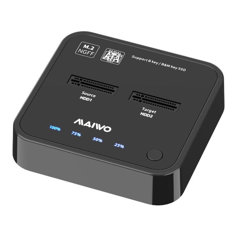 Maiwo K3016S dockingstation til harddisk kloning af M.2 SATA SSD'er 5Gbps 1: 1 B & M Key