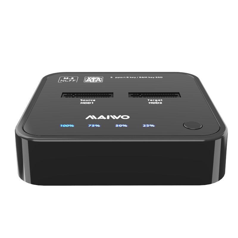 Maiwo K3016S dockingstation til harddisk kloning af M.2 SATA SSD'er 5Gbps 1: 1 B & M Key