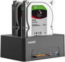 Maiwo K3082CR USB C 3.1 Gen1 5Gbps Docking Station, 2 SATA HDD SDD 14TB med støtte til uasp, støtte til Sataii 6Gbps, kloning, kortlæser, USB-hub