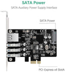 Maiwo KC015 PCI Express x1kort til 3xUSB3.0 5Gbps og 1x Gigabit Ethernet