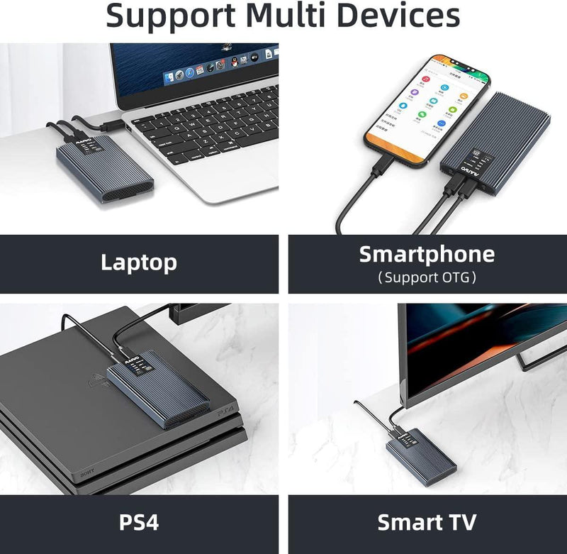 Maiwo eksternt kabinet til harddiskkloning M.2 SATA SSD USB3.2 5Gbps 1:1