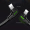 Mcdodo CA-4679 Vinklet Lightning (Ikke-MFI'er) til vinklet USB A-kabel til synkronisering og hurtig opladning, LED, sort, 3m