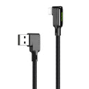 Mcdodo CA-7511 Lightning (Ikke-MFI'er) til USB A vinklet kabel med LED 1,8m sort