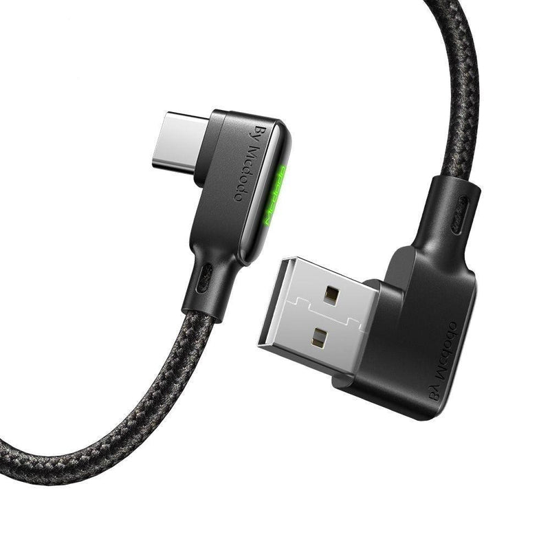 Mcdodo CA-7520 USB-C til USB A vinklet kabel til hurtig opladning og synkronisering LED 1.2m