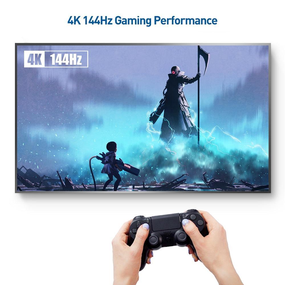 NORDIC CERTIFICEREDE KABLER 3m nylon flettet Displayportkabel 1,4 UHD 8K60Hz 4K144Hz HBR3 32,4Gbps 10-bit HDR