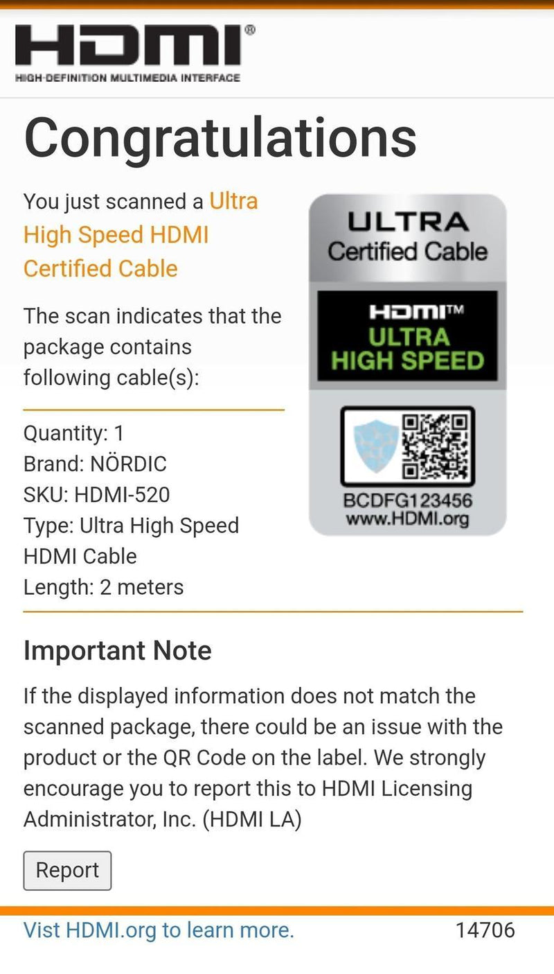 NORDIC CERTIFIED CABLES 2m Ultra High Speed HDMI2.1 8K 60Hz 4K 120Hz 144Hz 48Gbps Dynamic HDR eARC Game Mode VRR Dolby ATMOS guldbelagt PVC sort