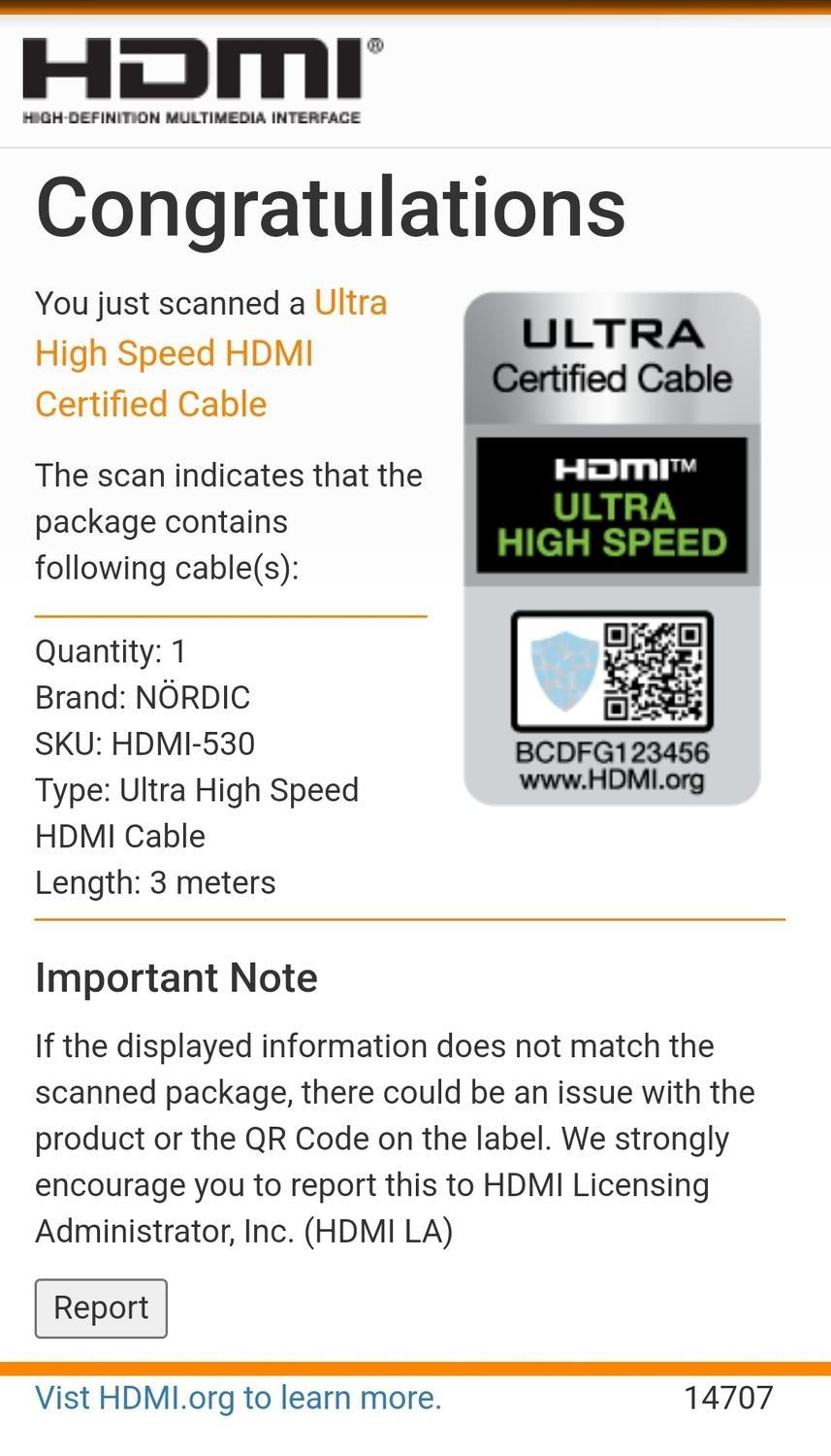 NORDIC CERTIFIED CABLES 3m Ultra High Speed HDMI2.1 8K 60Hz 4K 120Hz 144Hz 48Gbps Dynamic HDR eARC Game Mode VRR Dolby ATMOS guldbelagt PVC hvid