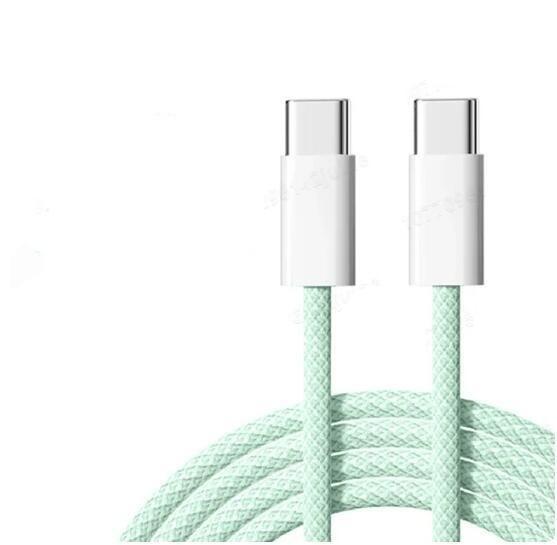 NÖRDIC 0,5m USB 2.0 USB-C til C-kabel til iPhone 15/15 Pro/15 Plus/15 Pro Max 3A 480Mbps 60W grøn