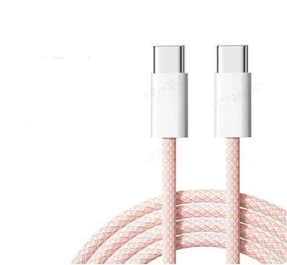 NÖRDIC 0,5m USB 2.0 USB-C til C-kabel til iPhone 15/15 Pro/15 Plus/15 Pro Max 3A 480Mbps 60W pink