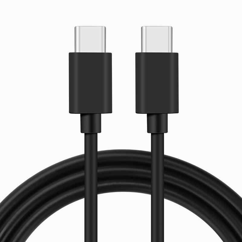 NÖRDIC 0,5m USB 2.0 USB-C til C-kabel til iPhone 15/15 Pro/15 Plus/15 Pro Max 3A 480Mbps 60W sort