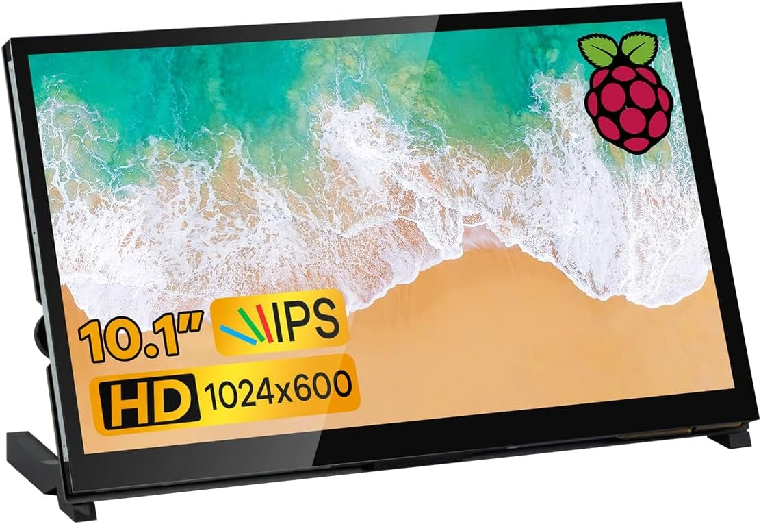 NÖRDIC 10,1" Touchskærm, 1024x600 IPS LCD-panel med kapacitiv touch, HDMI-skærm til Raspberry Pi
