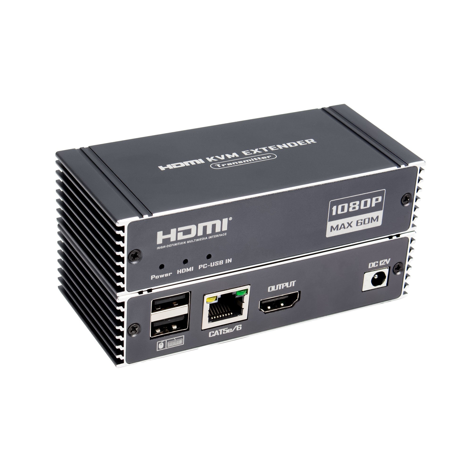 NÖRDIC 1080P 60Hz 65M HDMI KVM Extender USB over Cat5e/Cat6, POC med loop-support, USB til tastatur og mus til PC/computer